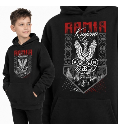 Bluza z kapturem dziecięca Patriotyczna  ARMIA KRAJOWA